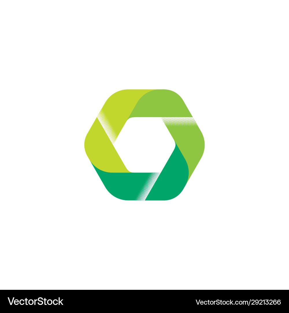 Recycle Logo Design Sechskant für Unternehmen Recycle Logo Design Sechskant für Unternehmen vektorbild
