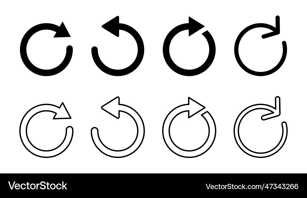 Refresh icon set reload update Vector Image