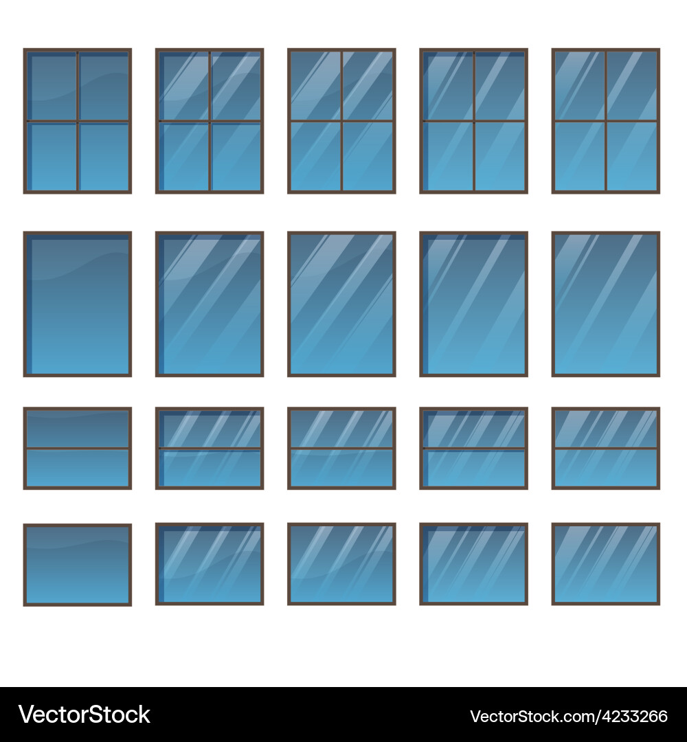 Set of different windows vector image