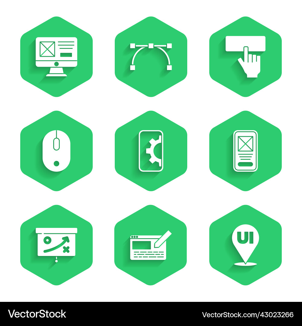 Set web development ui or ux design planning vector image