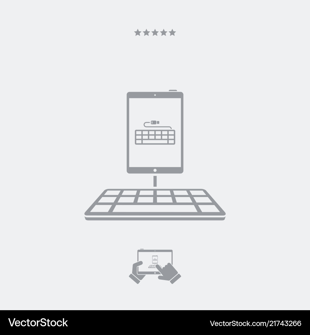 Usb keyboard connected to tablet Vector Image
