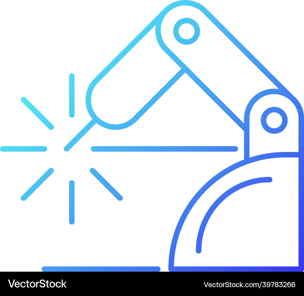 Welding robotics gradient linear icon Vector Image