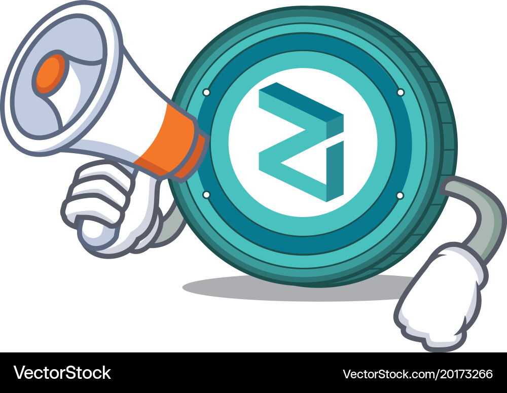 With megaphone zilliqa coin character cartoon Vector Image