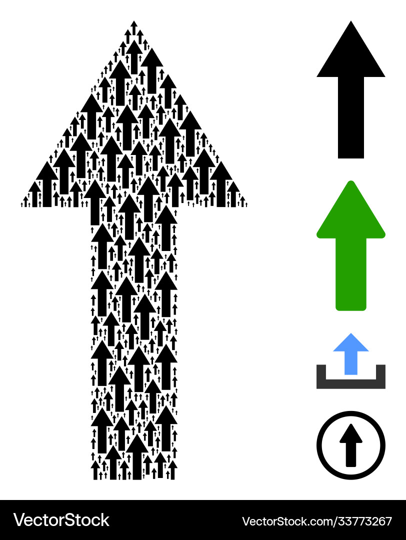 Arrow up recursion mosaic self icons Arrow up recursion mosaic self icons vector image