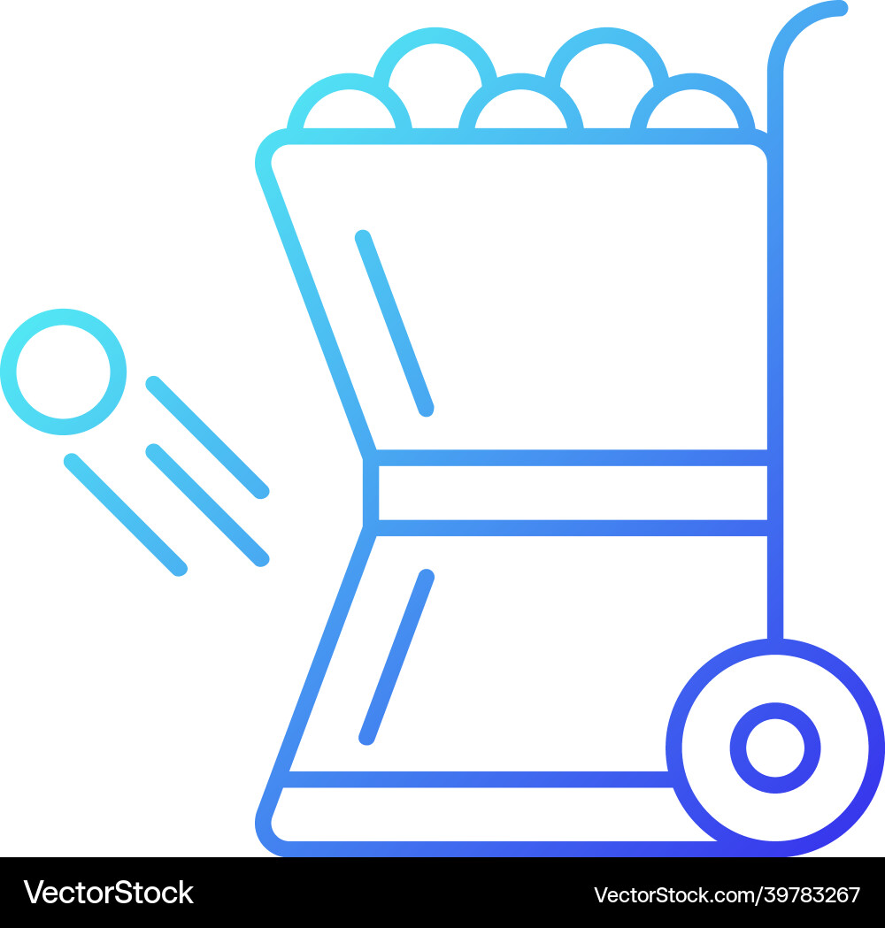 Ball throwing devices gradient linear icon Vector Image
