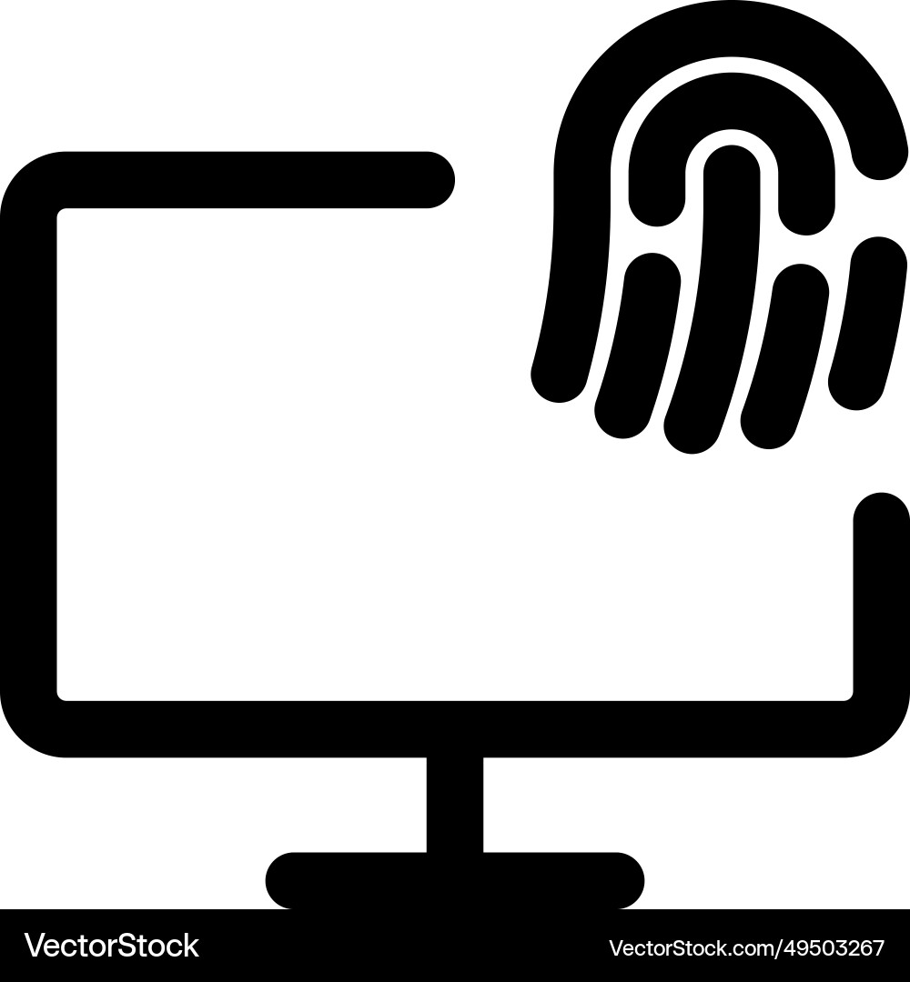 Fingerprint sensor for secure monitor access Vector Image