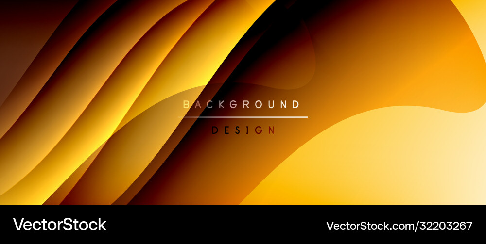 Fluid gradient waves with shadow lines and glowing Vector Image