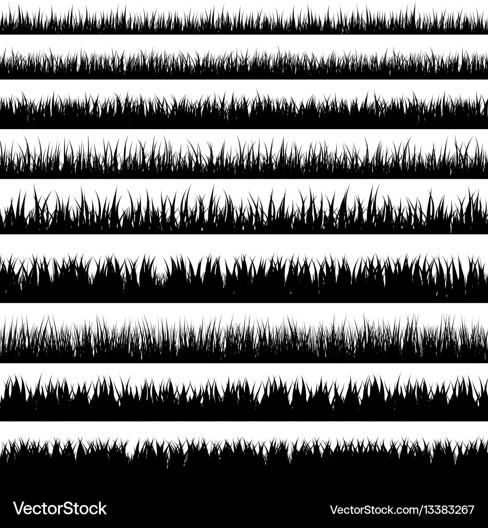 Isolated Green Grass Set Royalty Free Vector Image