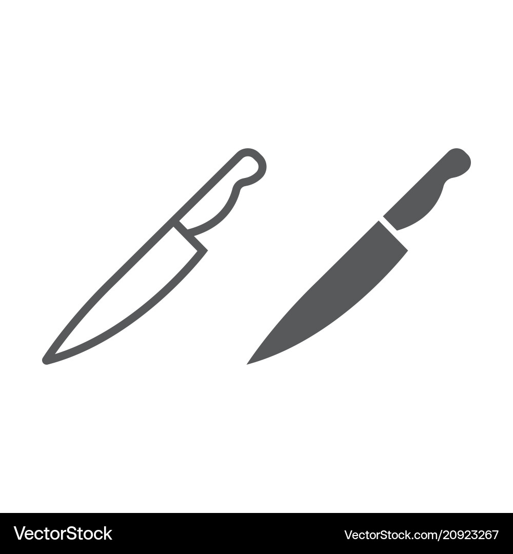 Knife line and glyph icon kitchen cooking Knife line and glyph icon kitchen cooking vector image
