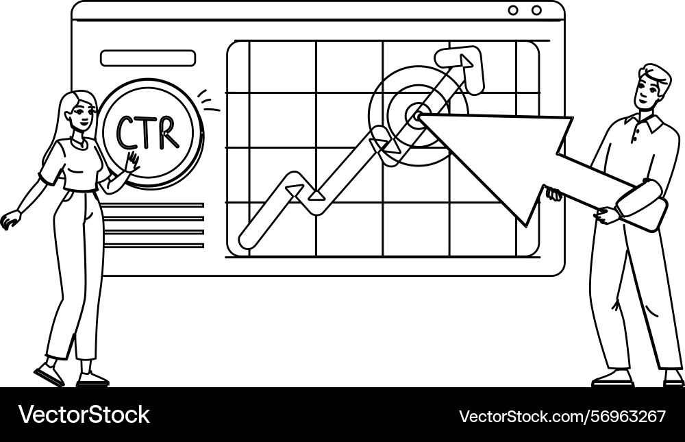 Link ctr click through rate vector image