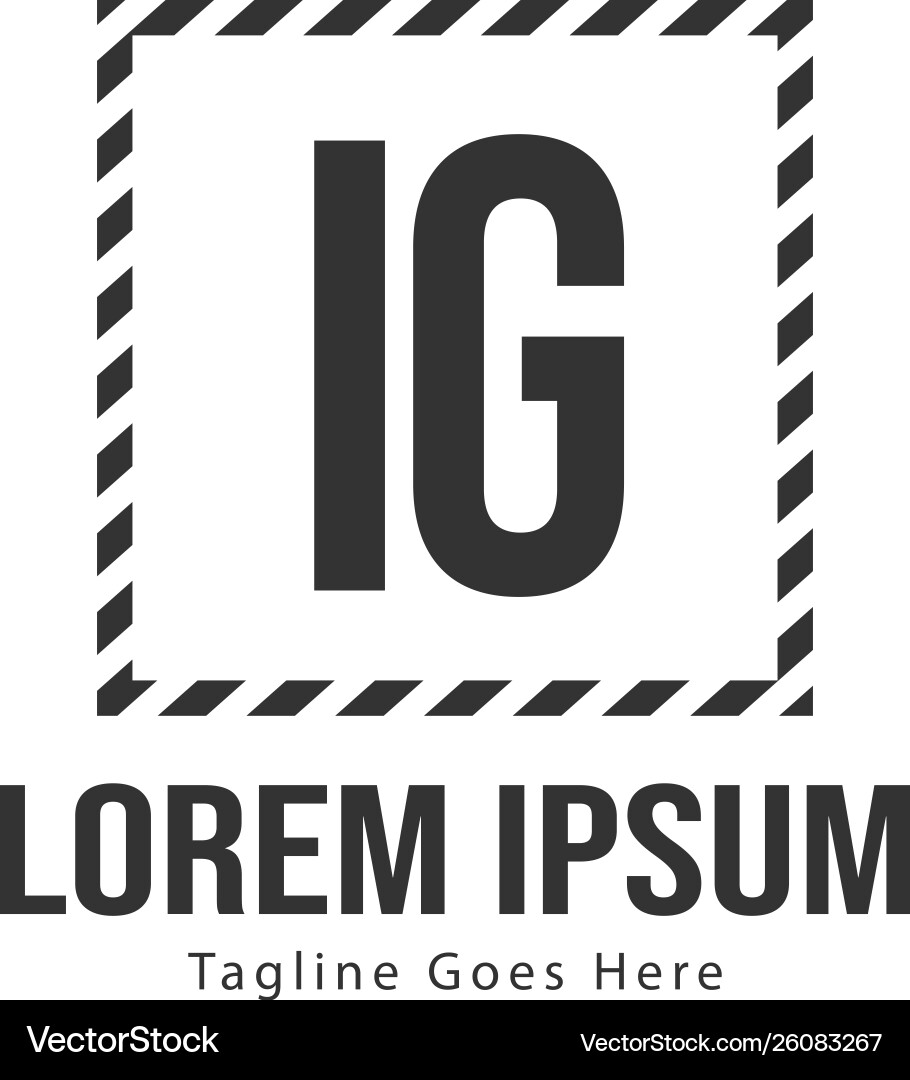 Original ig Logo Vorlage mit modernem Rahmen Original ig Logo Vorlage mit modernem Rahmen vektorbild