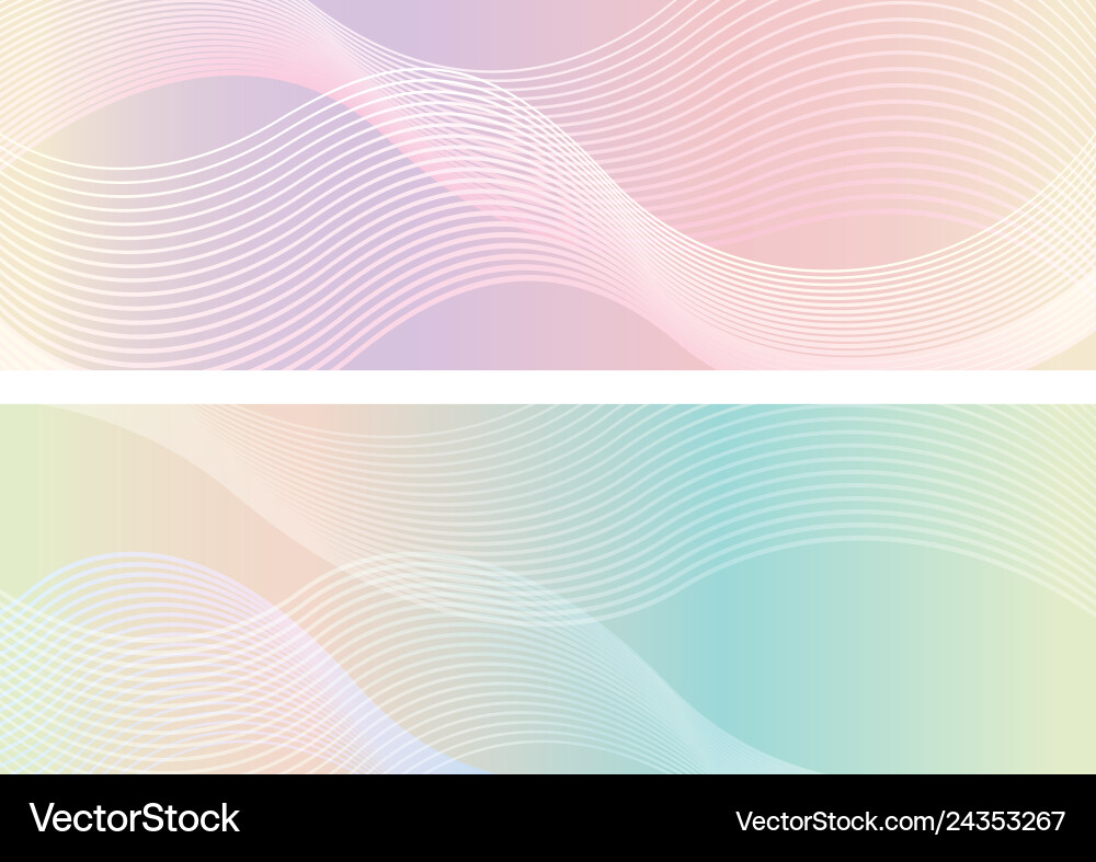 Rectangle background set with wavy patterns vector image