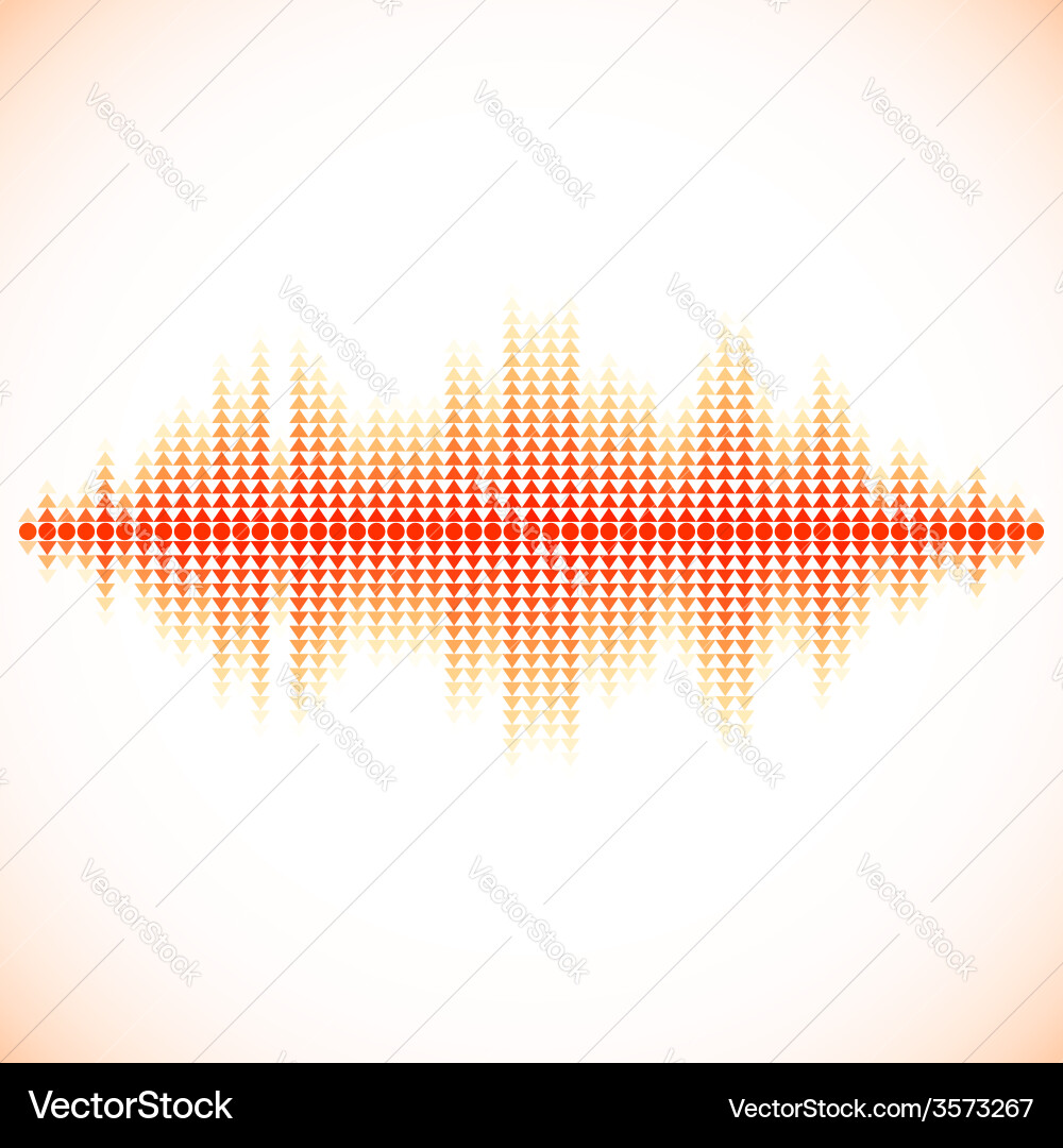 Red sound waveform with triangular arrows Vector Image