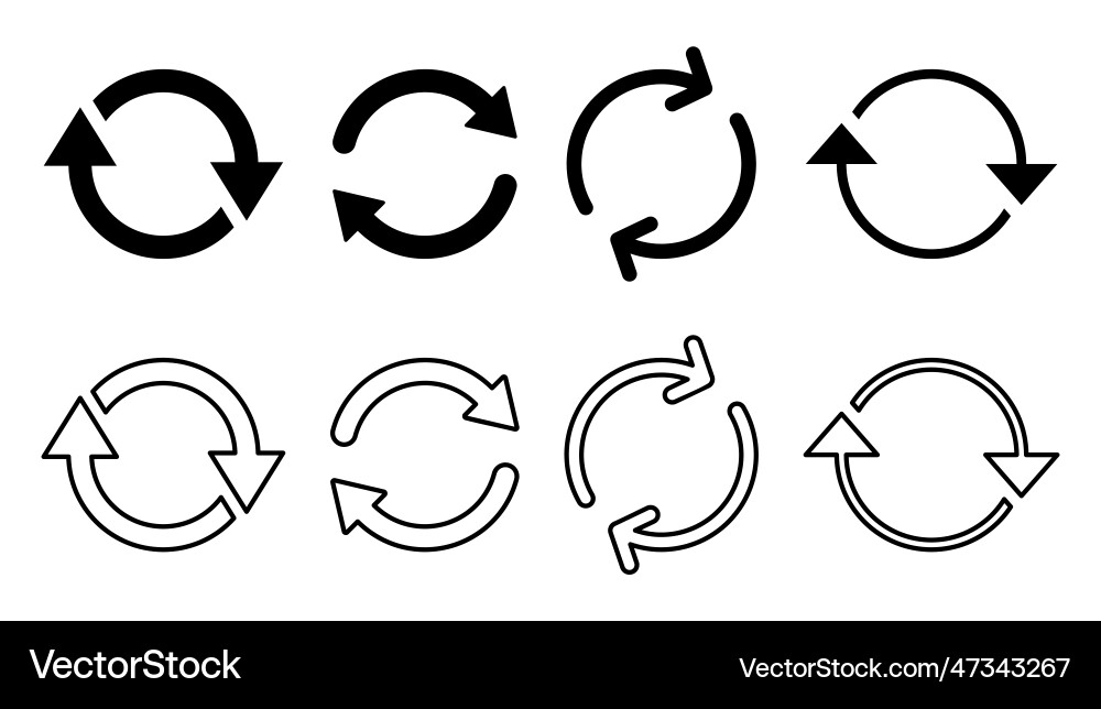 Refresh icon set reload update vector image