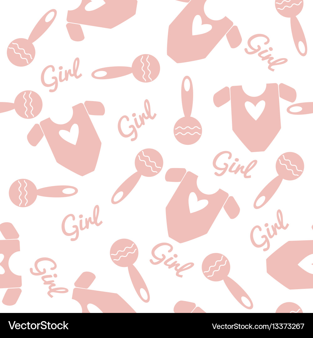 Seamless pattern with overall and rattle Vector Image