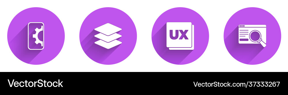 Set web development layers ui or ux design Set web development layers ui or ux design vector image