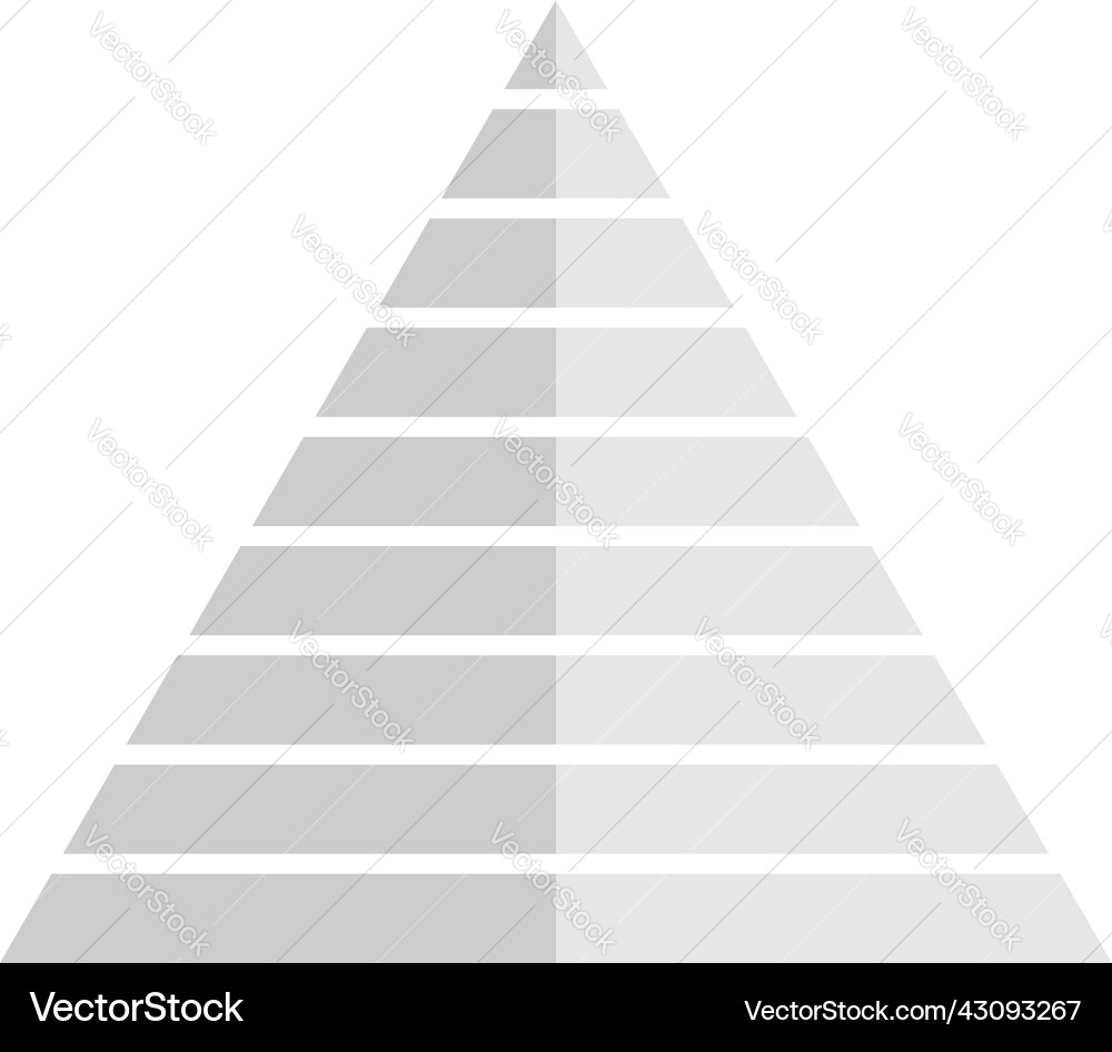 Triangle pyramid chart graph icon series Triangle pyramid chart graph icon series Vector Image