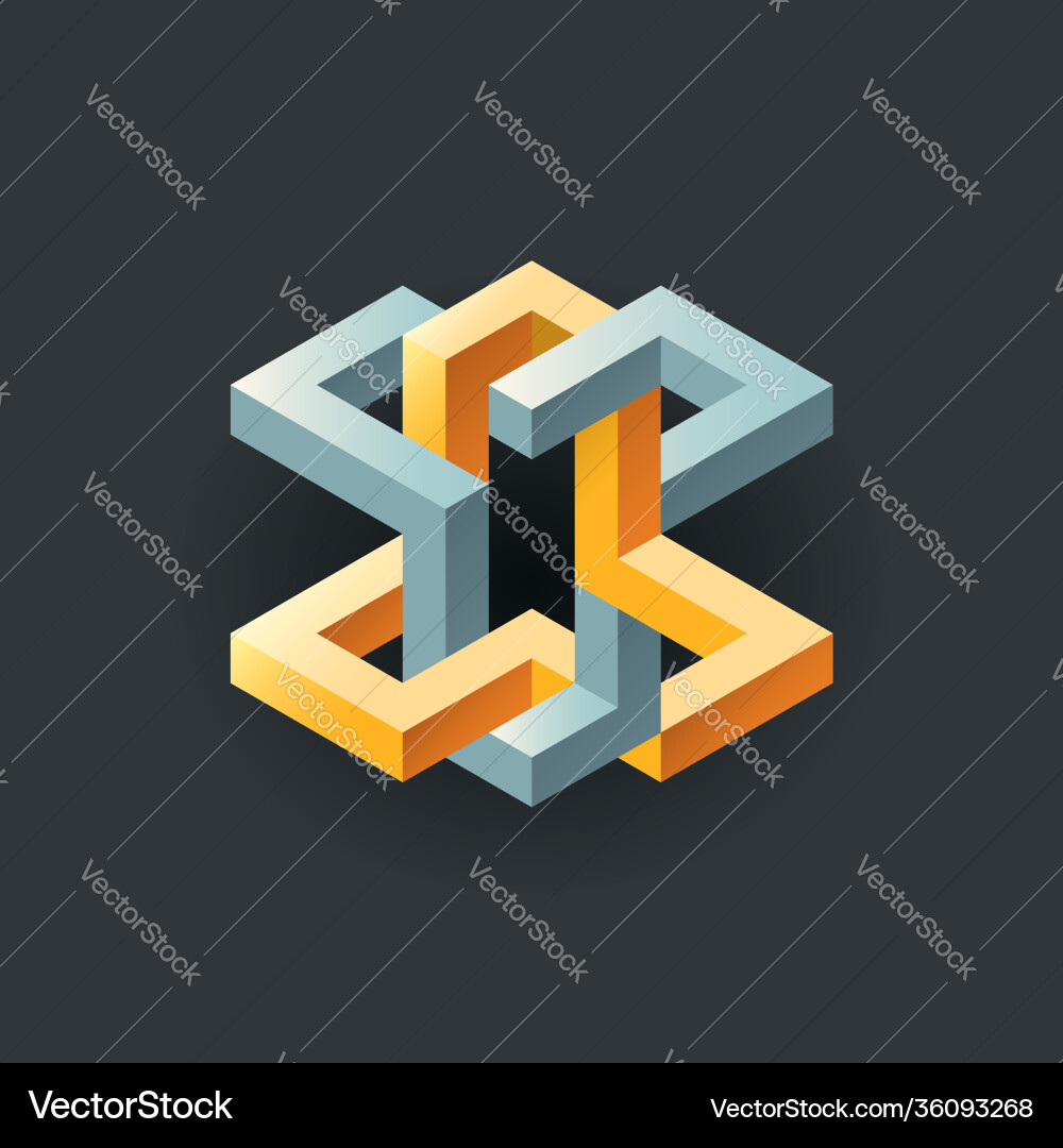 Abstract isometric design element vector image