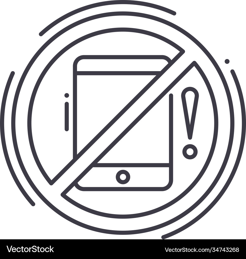 Avoid distractions icon linear isolated Vector Image