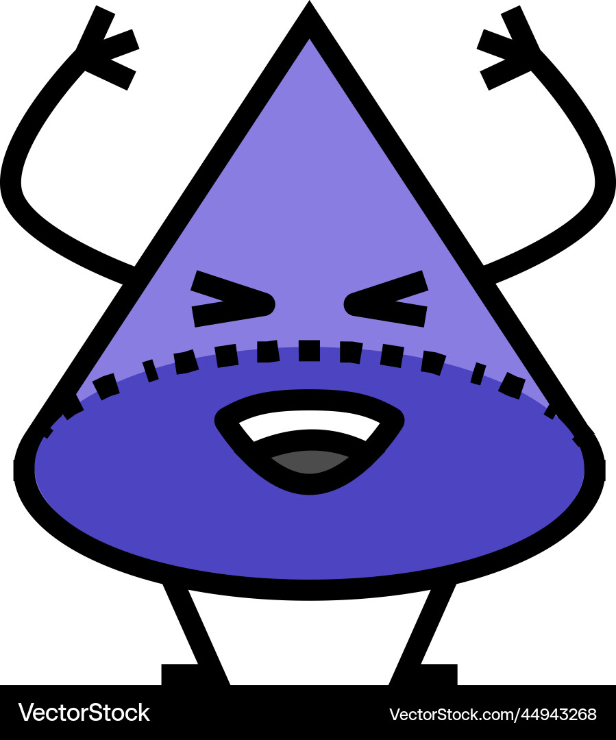 Cone geometric shape character color icon Cone geometric shape character color icon vector image