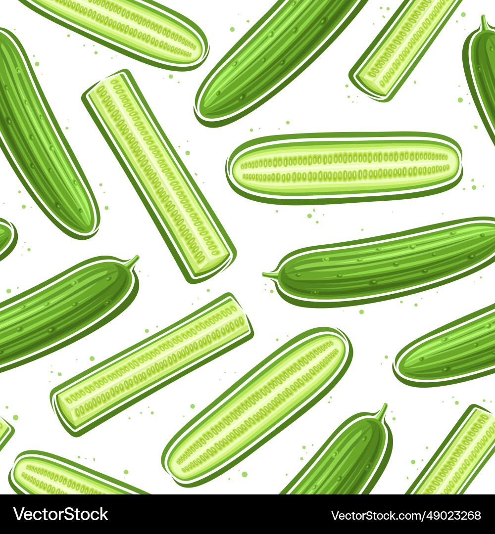 Cucumber Slice Pattern vector image
