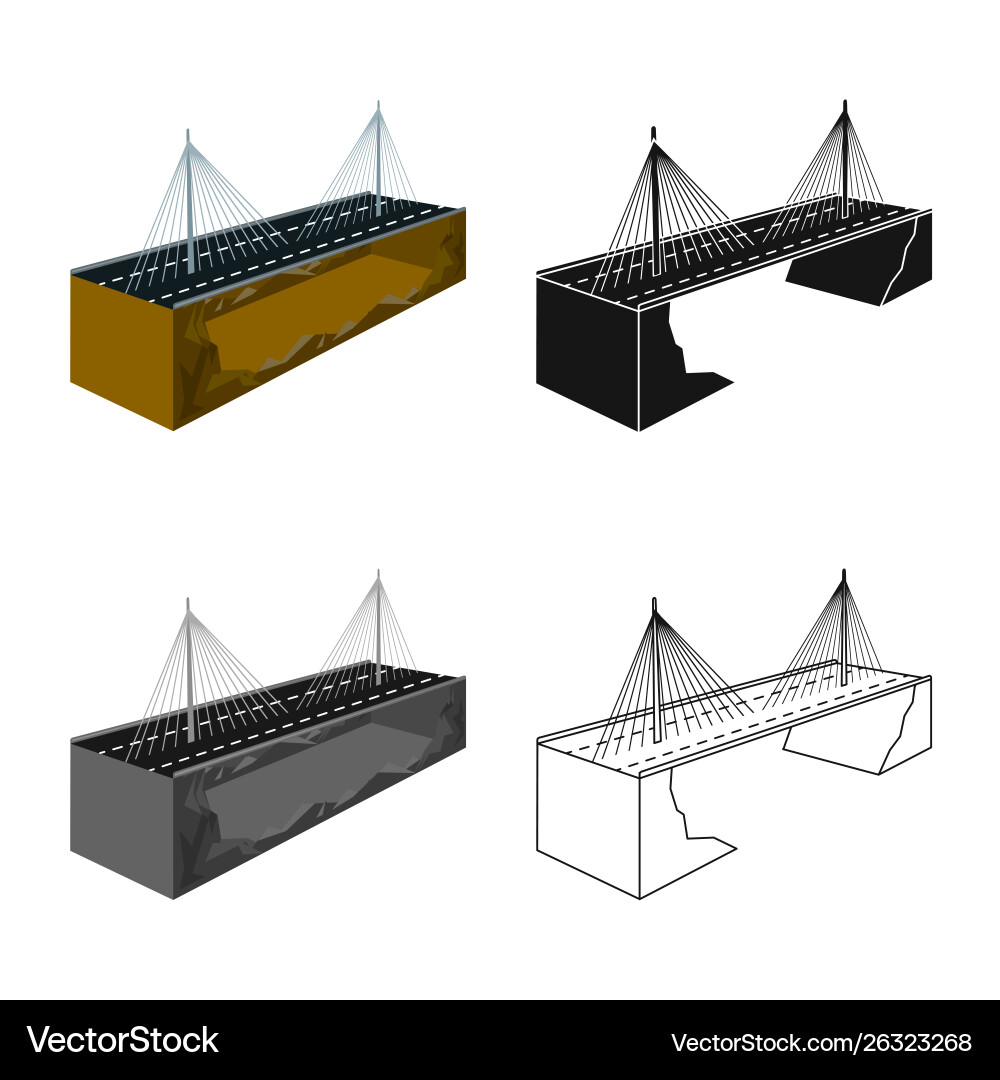 Design bridge and mounted icon set Vector Image