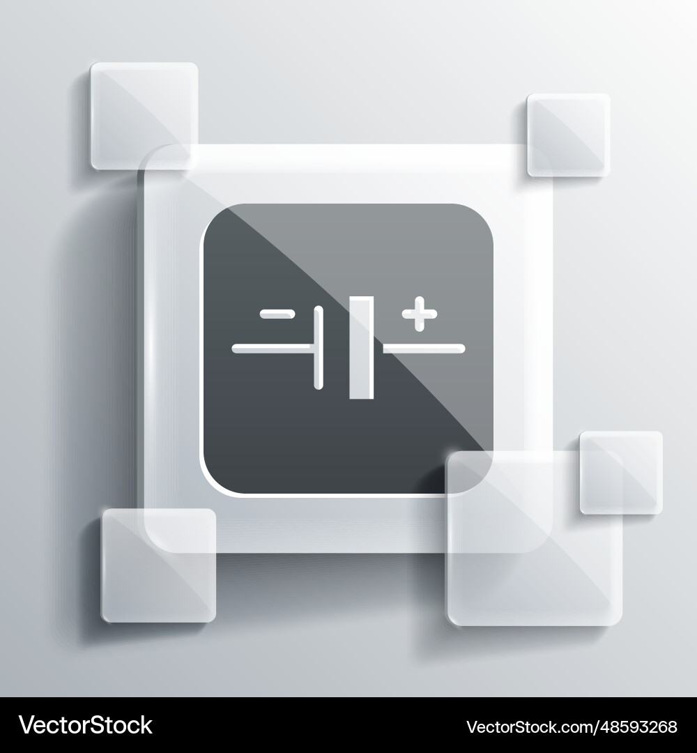 Grey dc voltage source icon isolated vector image