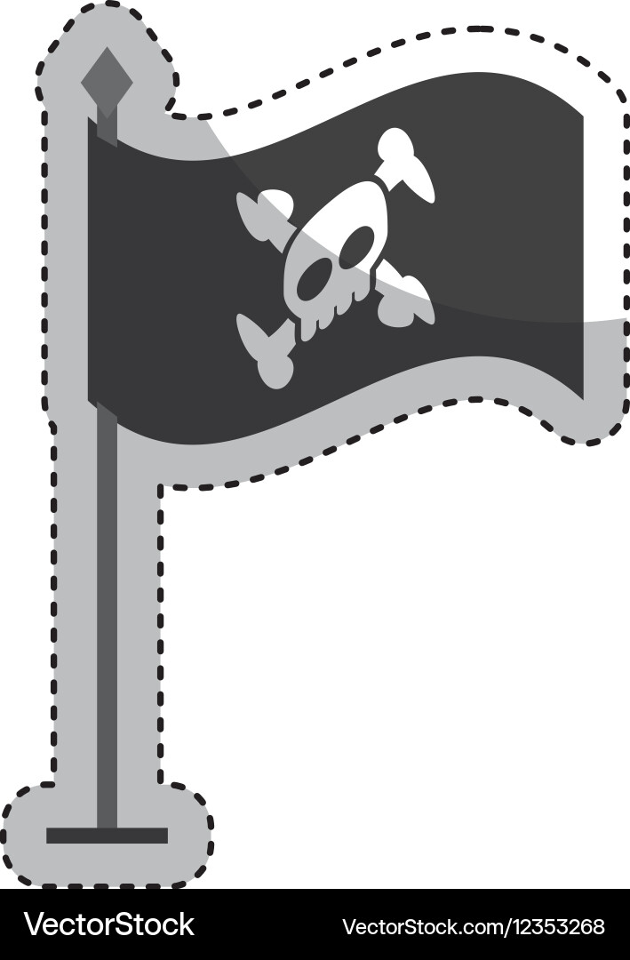 Hacker skull alert isolated icon vector image