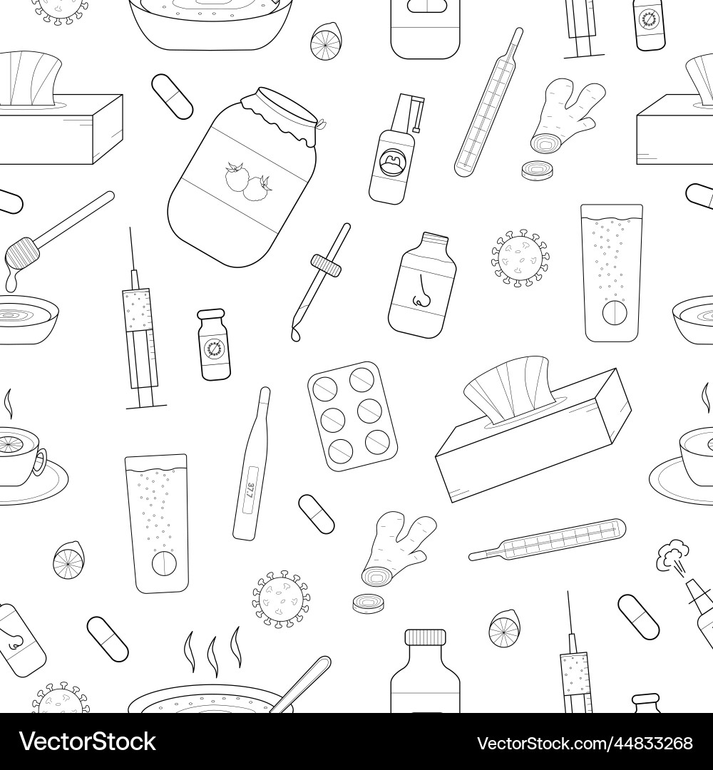 Hand drawn seamless pattern with the image Hand drawn seamless pattern with the image vector image