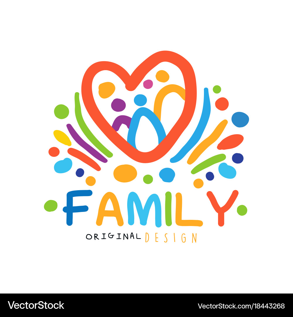 Happy Family Heart Logo – Royalty-Free Vector | VectorStock, image size:1000x1080