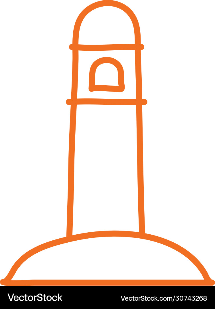 Isolated lighthouse line style icon design vector image