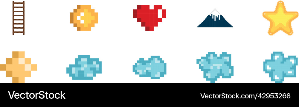 Isolated pixel mountain with ice icon 8 bit design vector image