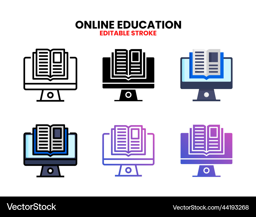 Online education icon set with different styles – Royalty-Free Vector ...