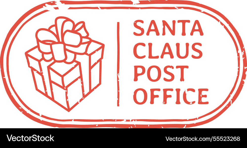 Oval shaped red grunge rubber stamp with santa Oval shaped red grunge rubber stamp with santa vector image
