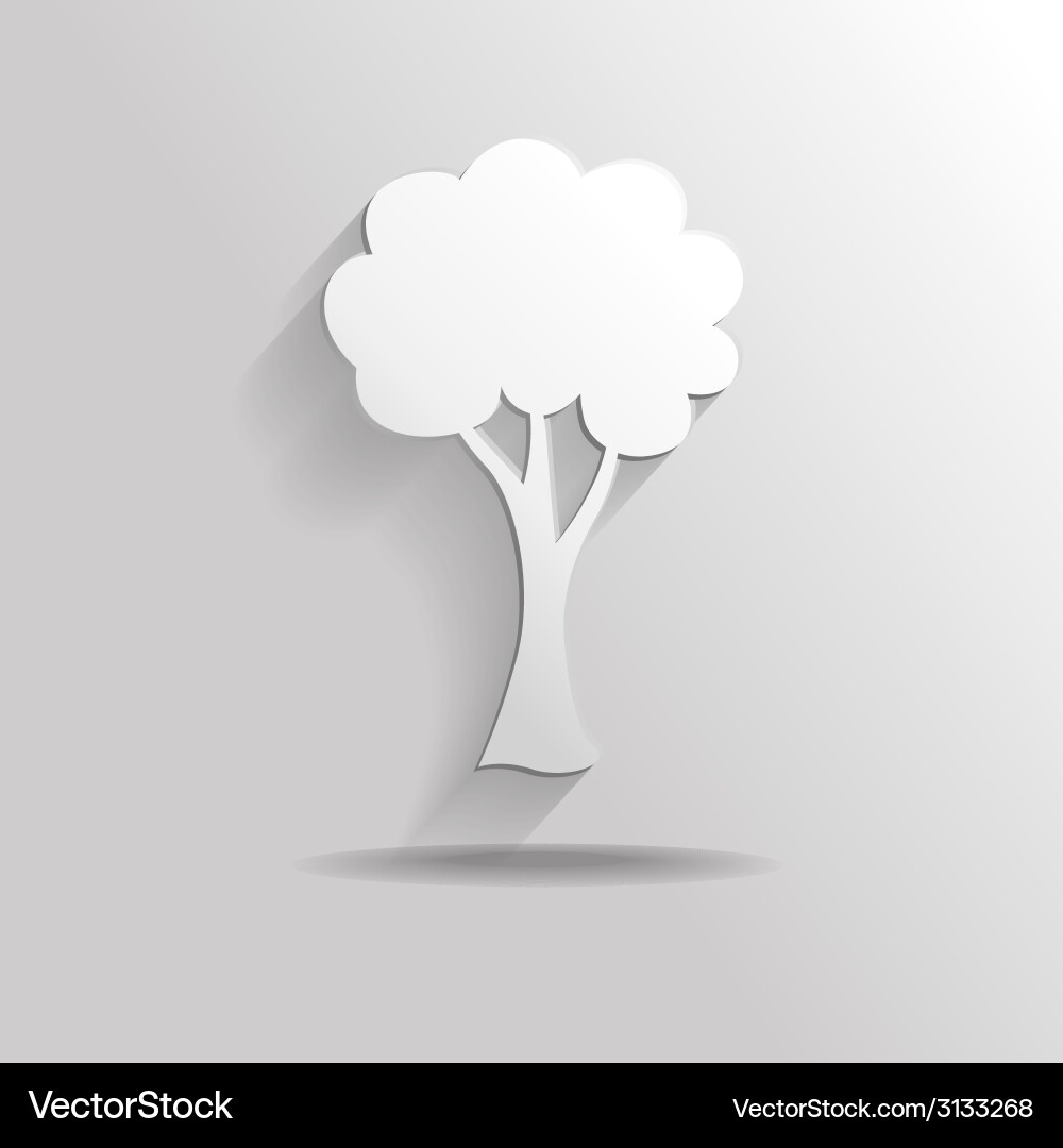 Tree Icon with Shadow vector image