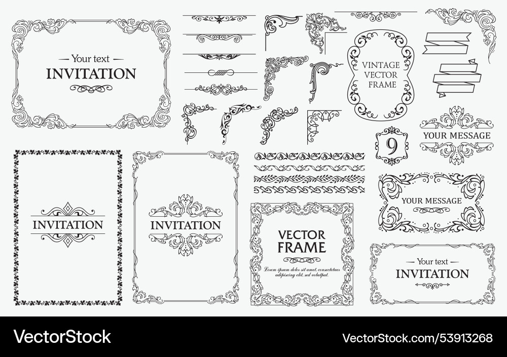 Vintage Flourish & Frame Set vector image
