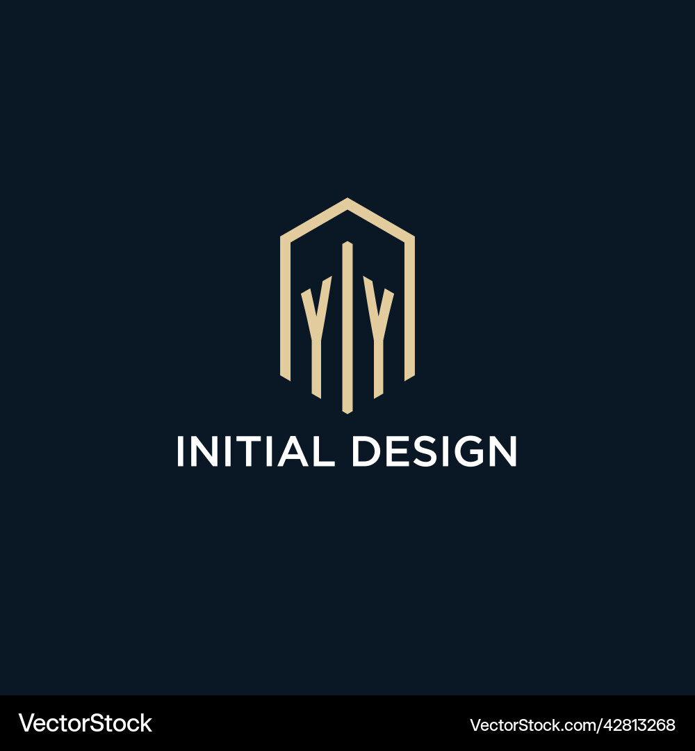 Yy initial monogram logo with hexagonal shape Vector Image