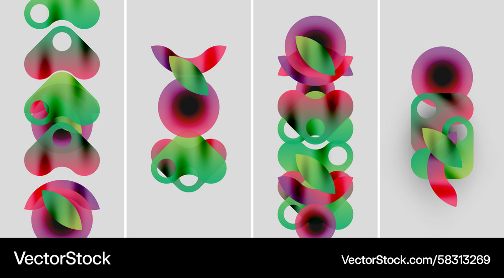 Abstract colorful shapes overlap creating dynamic Vector Image