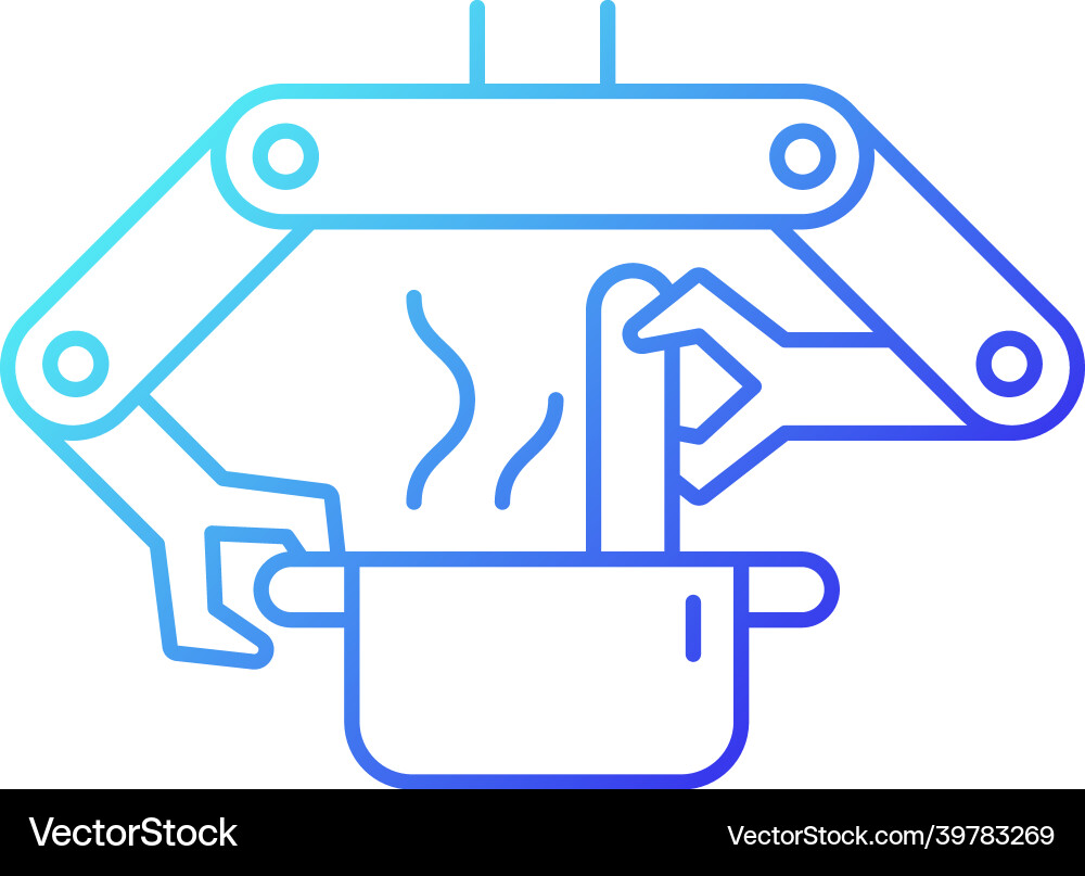 Cooking robots gradient linear icon Cooking robots gradient linear icon vector image