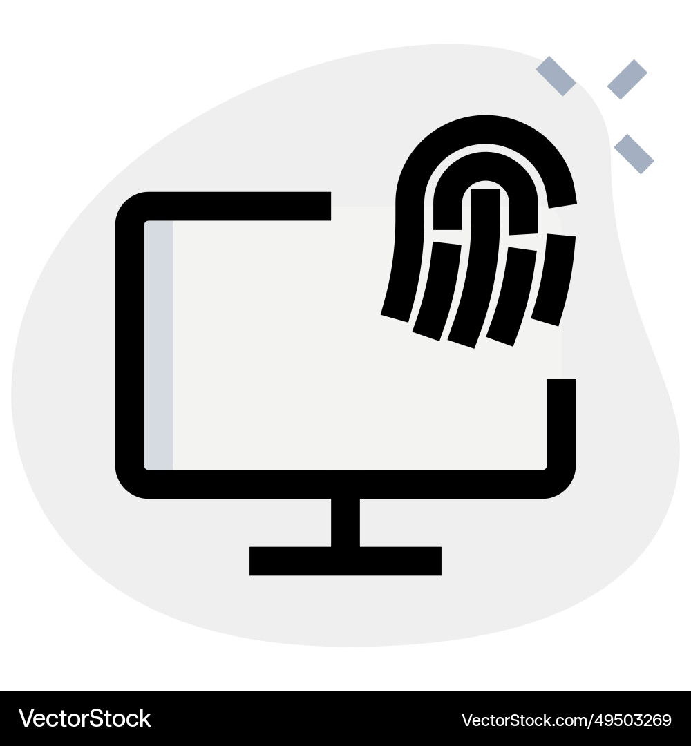 Fingerprint sensor for secure monitor access Vector Image