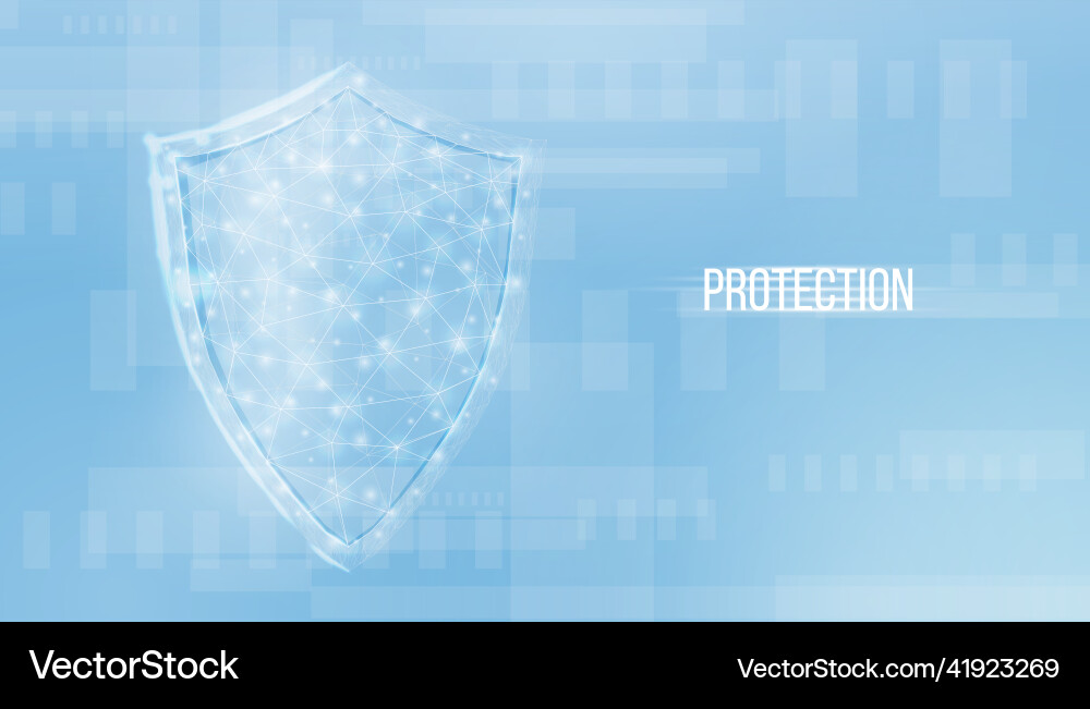 Guard shield cyber security concept with glowing Guard shield cyber security concept with glowing vector image