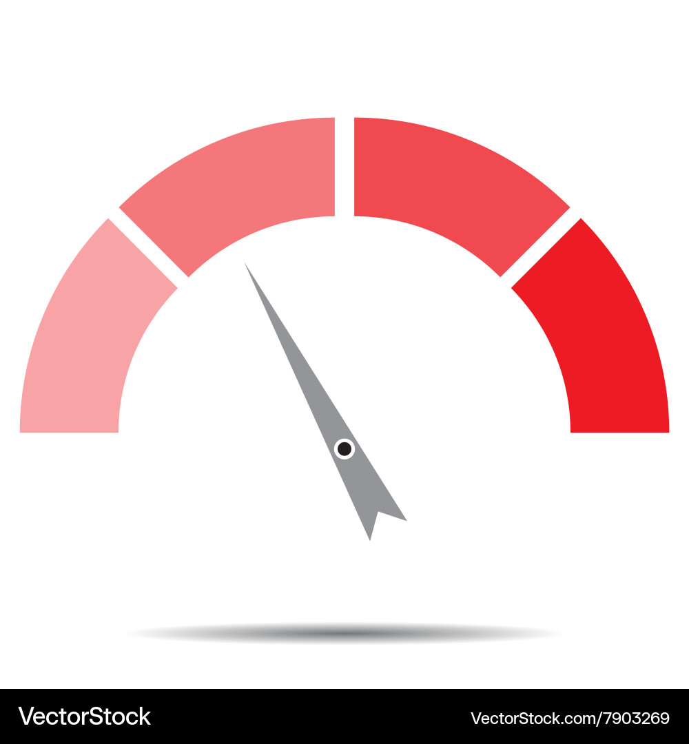 Indicator red with pointer needle Vector Image