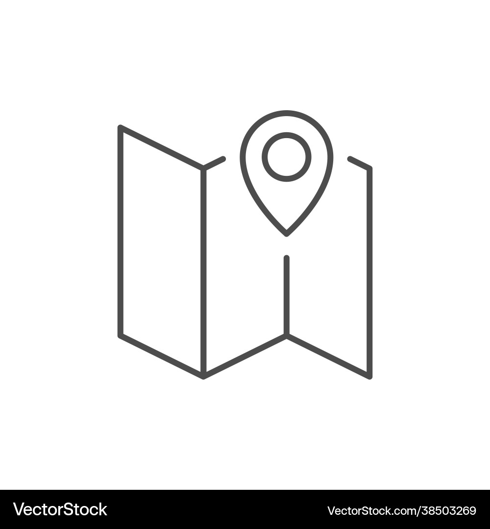 Map with pointer line outline icon Map with pointer line outline icon vector image