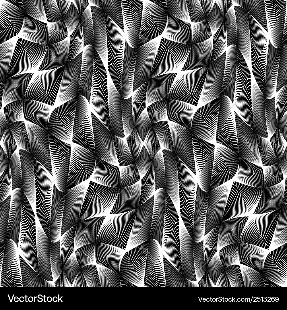 Monochrome Grid Pattern - Abstract Warp vector image