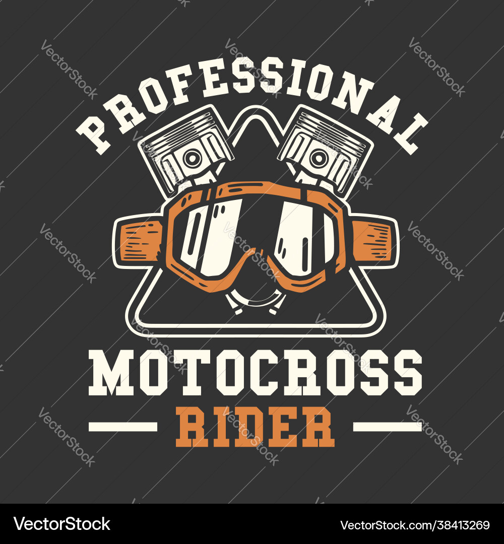 Motocross Rider Logo - Vintage Piston Vector Image