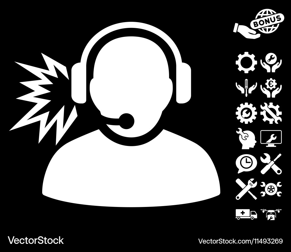Operator message icon with tools bonus Vector Image
