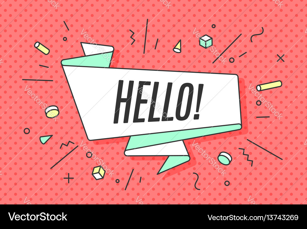 Ribbon banner with text hello Ribbon banner with text hello vector image