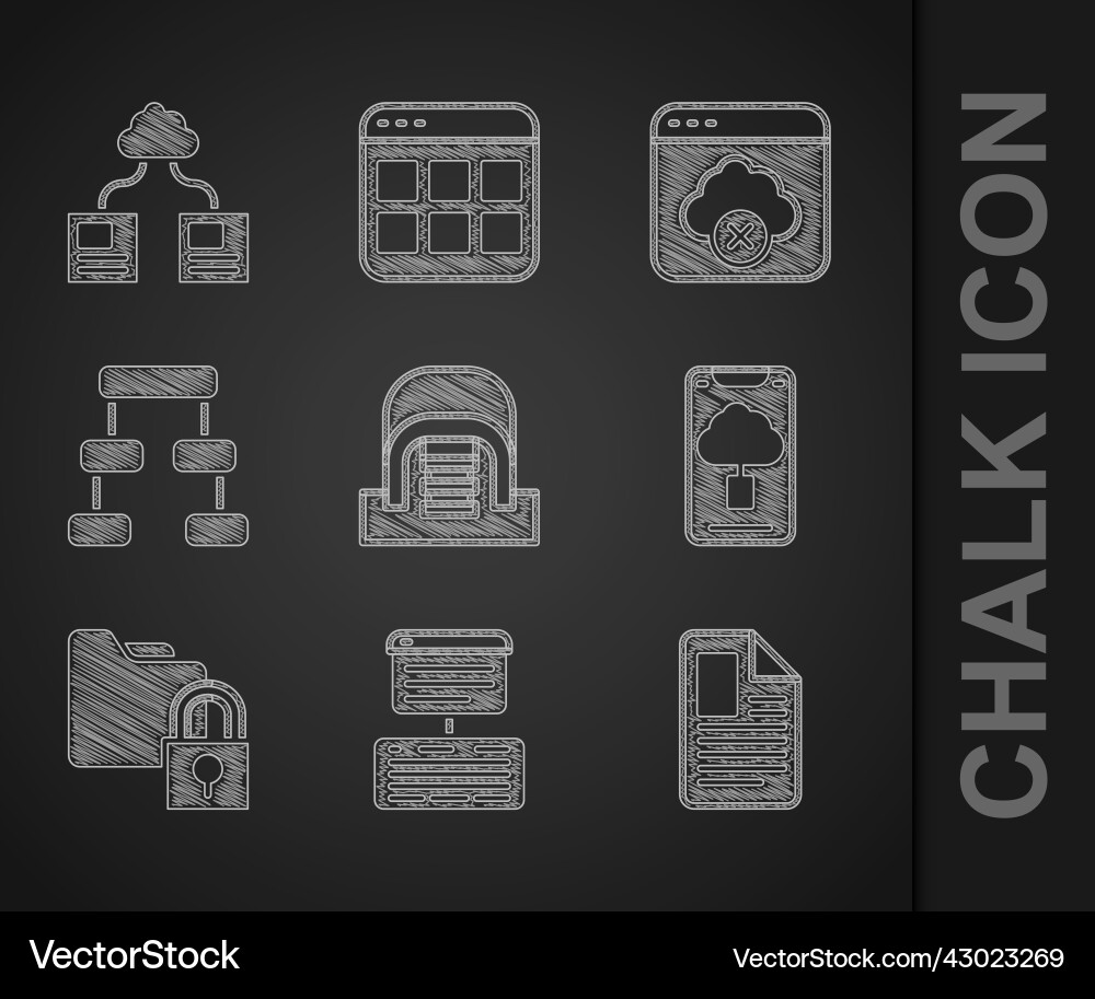 Set hangar with servers server data web hosting vector image