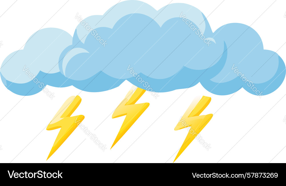 Set of lightning storm clouds dynamic weather Vector Image