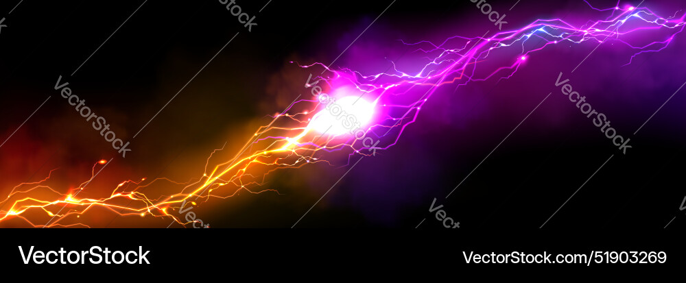 Thunder bolt collision effect for vs design Thunder bolt collision effect for vs design Vector Image